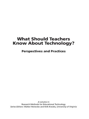 cover image of What Should Teachers Know about Technology